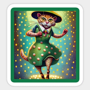 cat wearing a dress Sticker